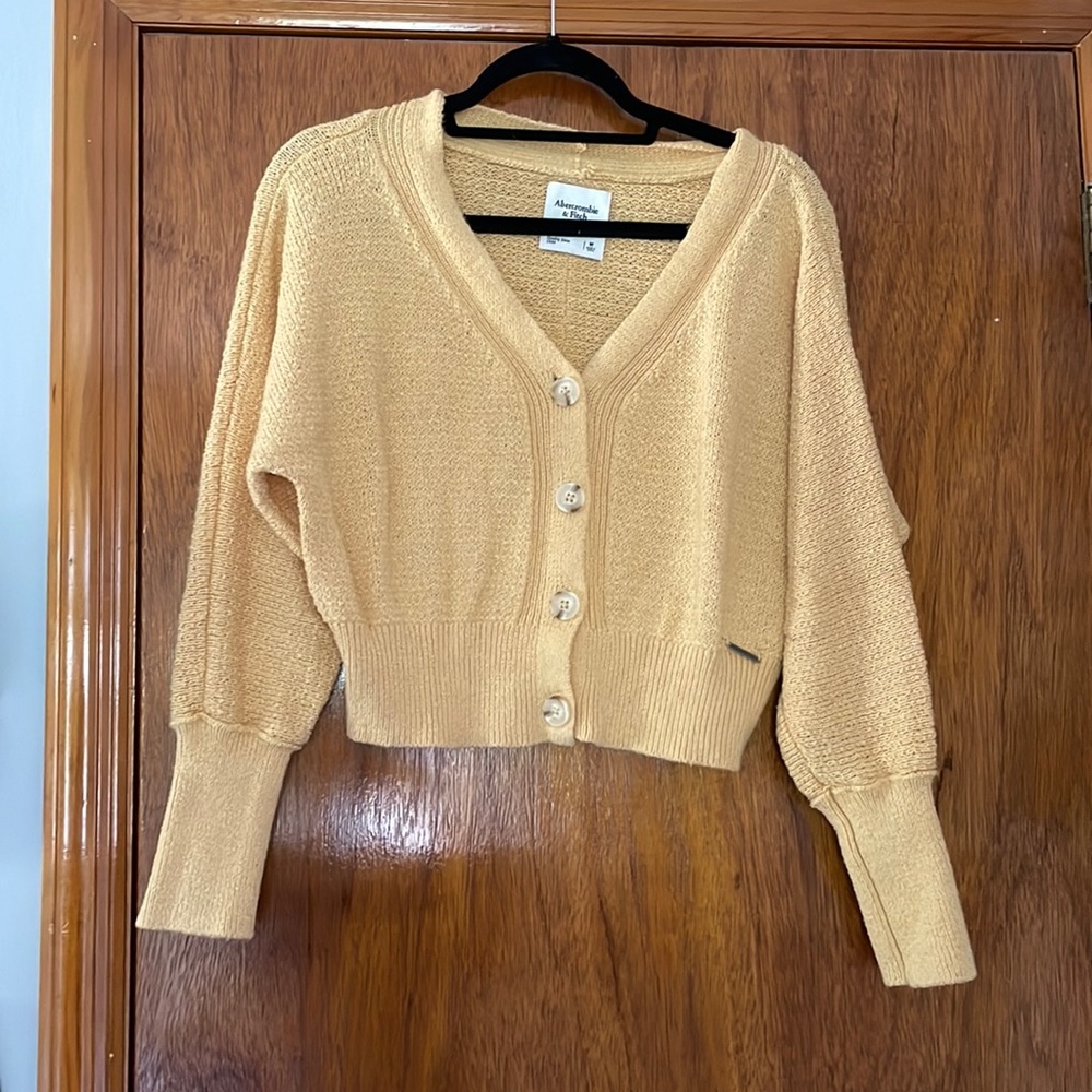 Yellow Abercrombie button down sweater